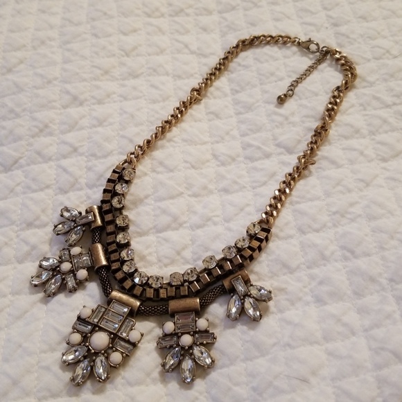Holiday Bling -necklace- Rhinestones, bronze NWOT - Picture 3 of 5